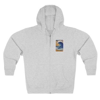 Wave Lotería zip fleece hoodie image 4