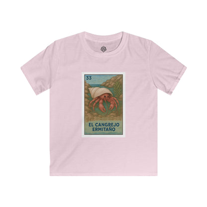 Hermit Crab Lotería Kids - Soft Style U.S. Cotton T-Shirt (El Cangrejo Ermitaño)