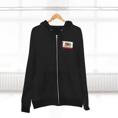 California Surfing Bear Flag Zip Hoodie