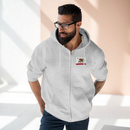 California Surfing Bear Flag zip fleece hoodie image 16