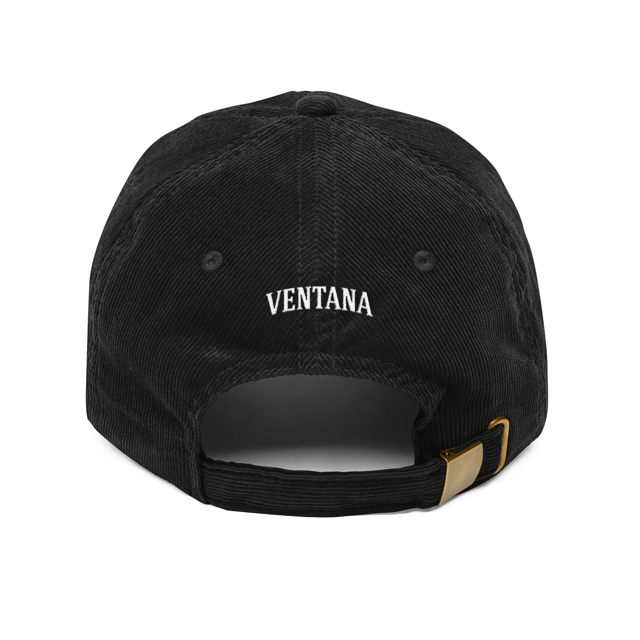 Ventana Three Board Embroidered Corduroy Cap - 100% Cotton