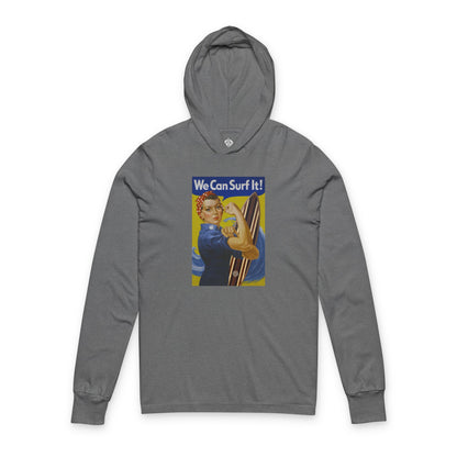 Rosie the Surfer cotton hooded long sleeve t-shirt image 2