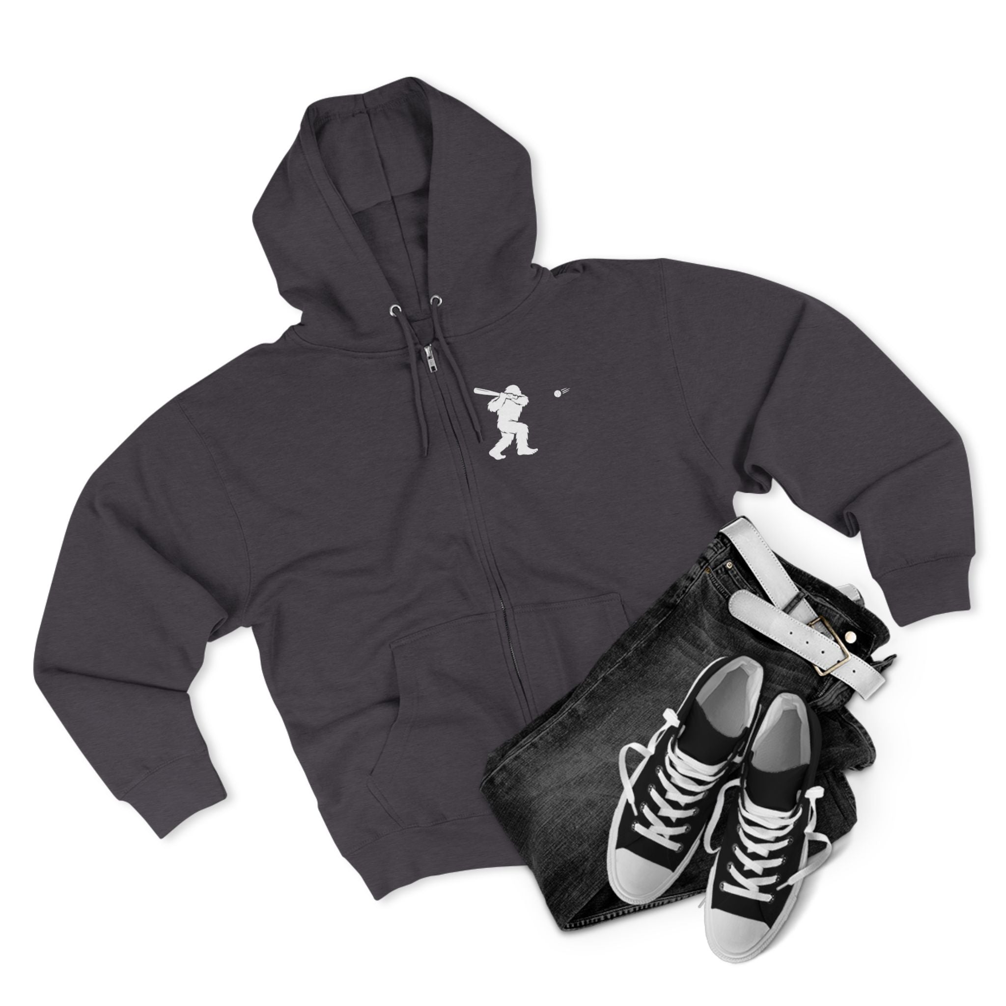 Ventana Sluggersquatch Unisex - Zip Cotton Blend Fleece Hoodie