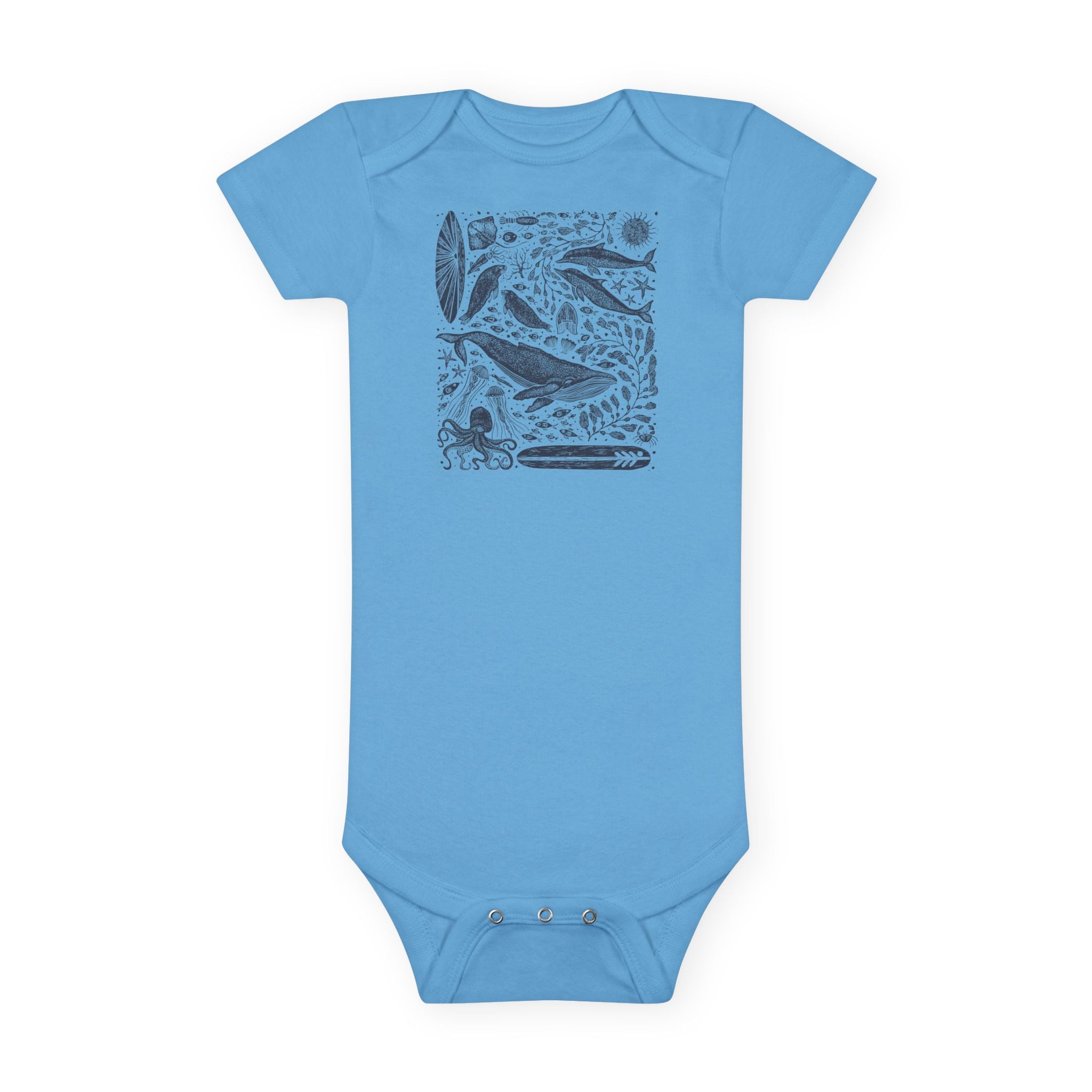 Ventana Marine Life by Lili Arnold baby cotton onesie image 1