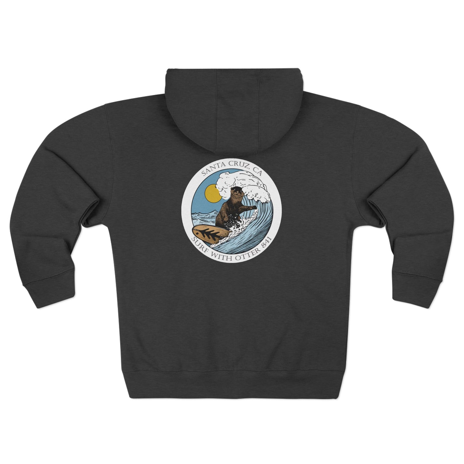 Surf with Otter 841 by Thiago Bianchini zip fleece hoodie image 12