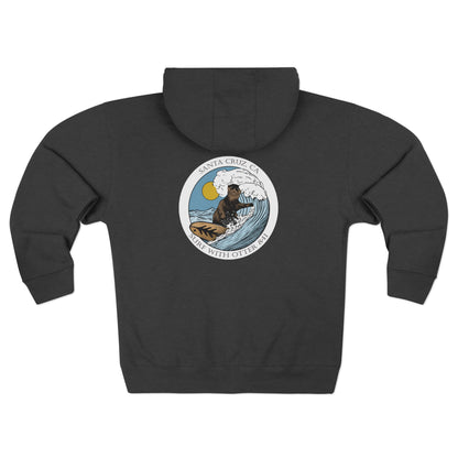 Surf with Otter 841 by Thiago Bianchini zip fleece hoodie image 12