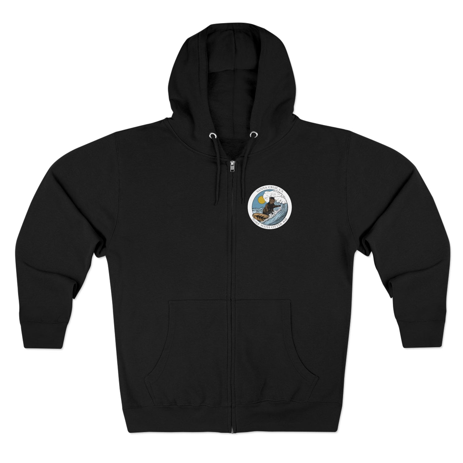 Surf with Otter 841 by Thiago Bianchini zip fleece hoodie image 4
