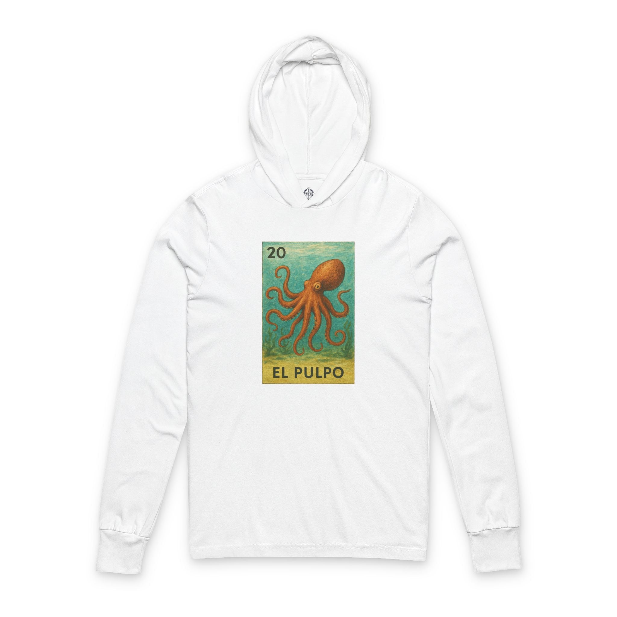 Octopus Lotería cotton hooded long sleeve t-shirt image 4