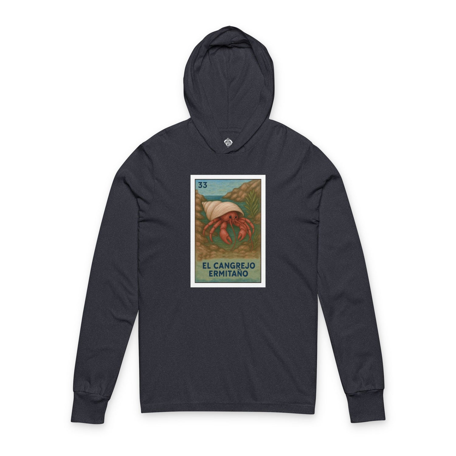 Hermit Crab Lotería cotton hooded long sleeve t-shirt image 1