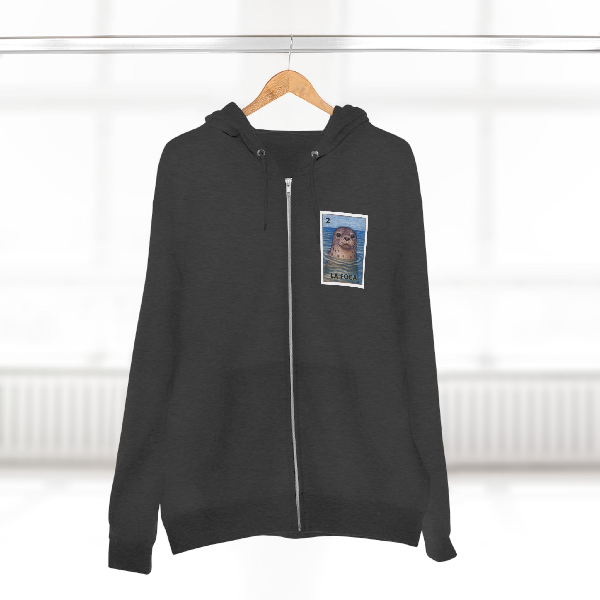 Seal Lotería zip fleece hoodie image 14