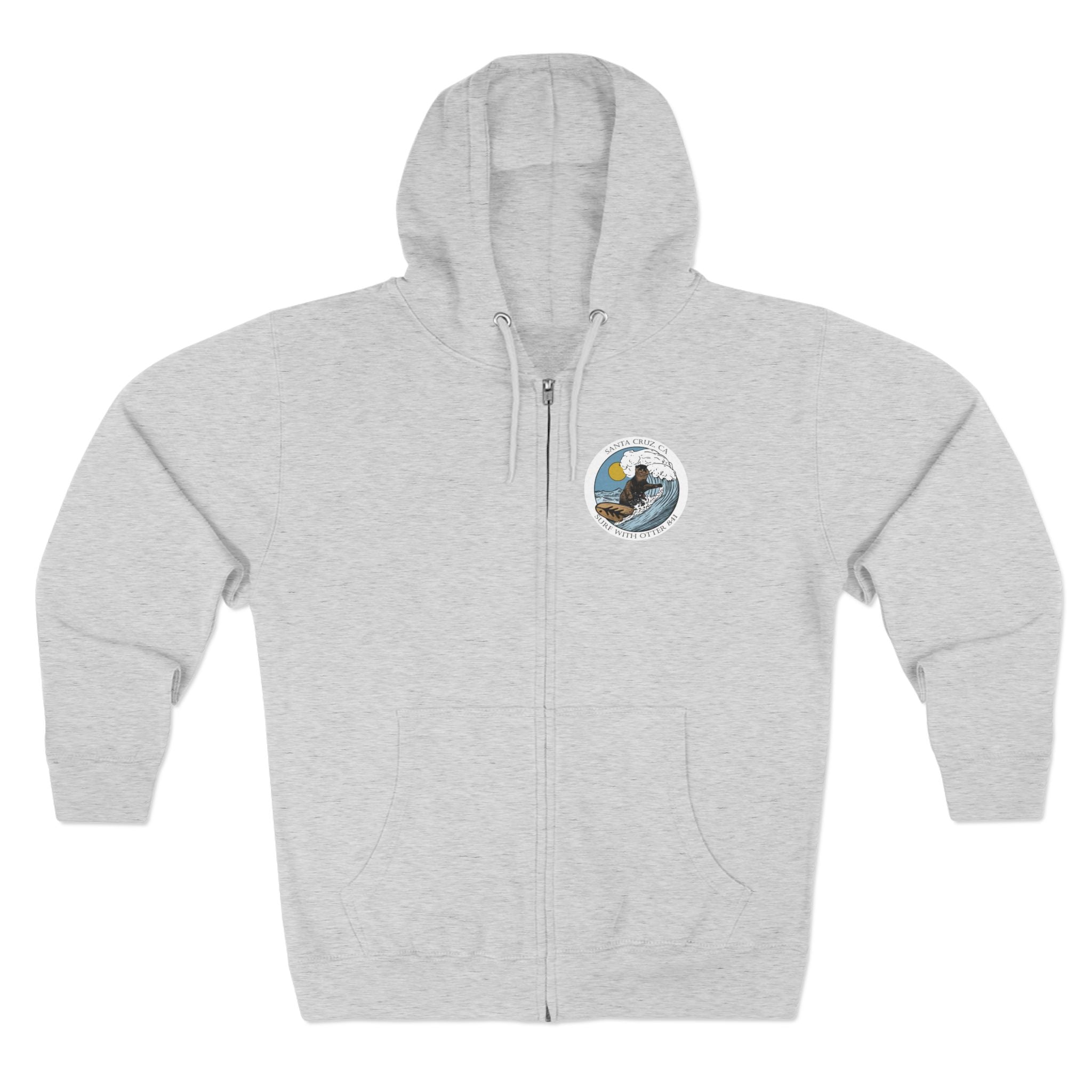 Surf with Otter 841 by Thiago Bianchini zip fleece hoodie image 5