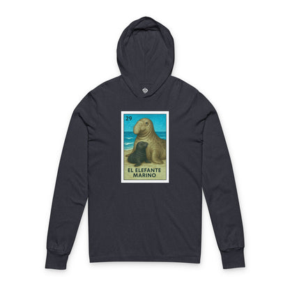 Elephant Seal Loteria hooded long sleeve t-shirt image 1
