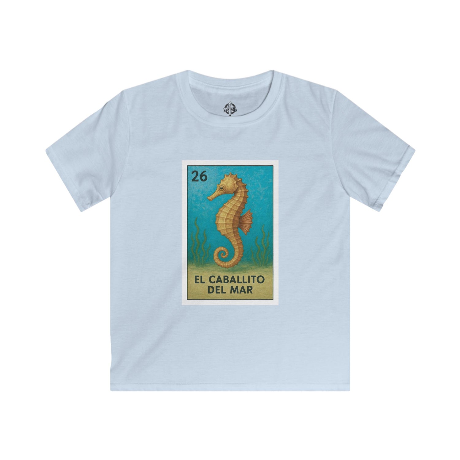 Seahorse Lotería kids soft style t-shirt image 2