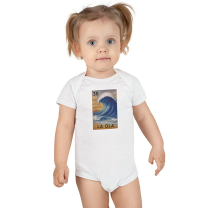 Wave Lotería baby cotton onesie image 7