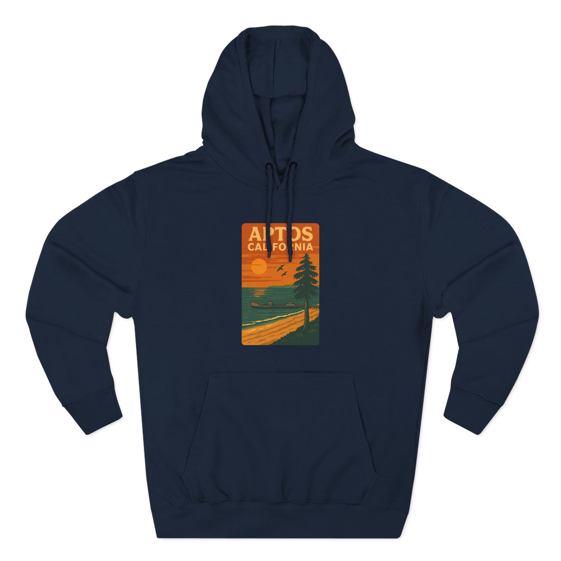 Aptos California Sunset Unisex - Pull-Over Cotton Blend Fleece Hoodie
