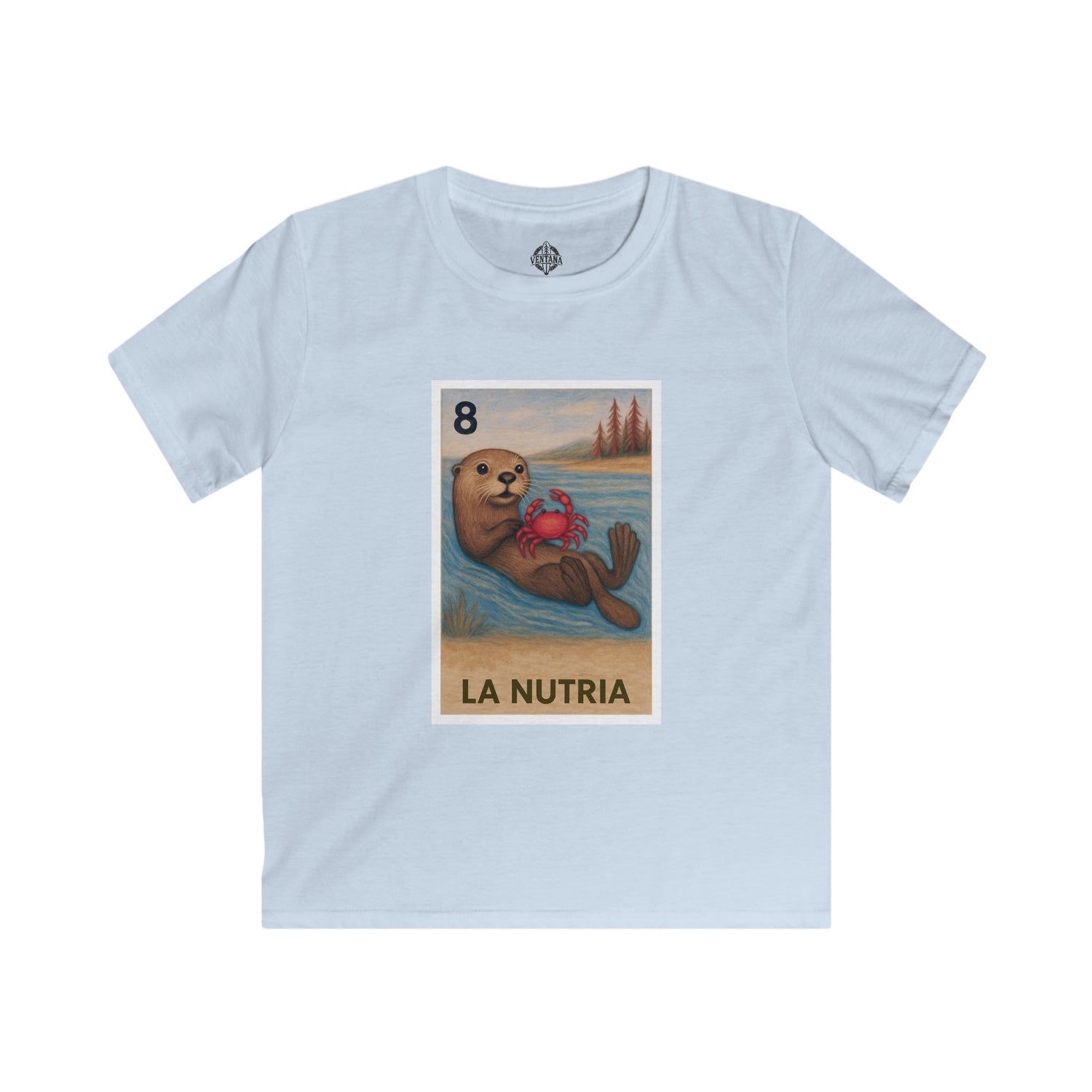 Sea Otter Lotería kids soft style t-shirt image 2