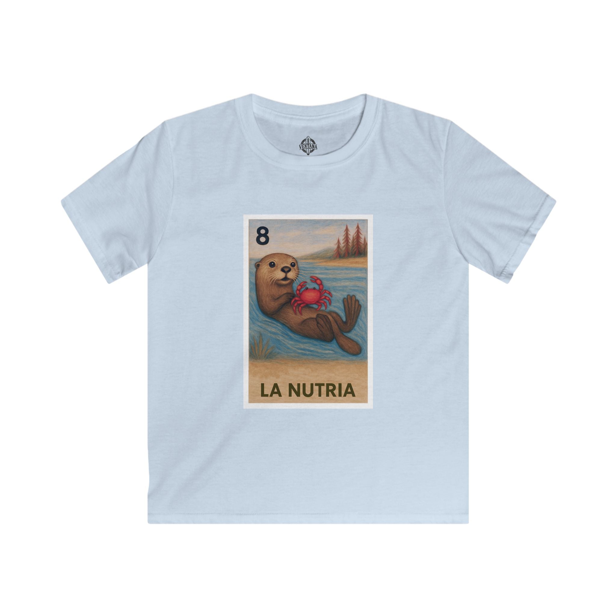 Sea Otter Lotería kids soft style t-shirt image 2