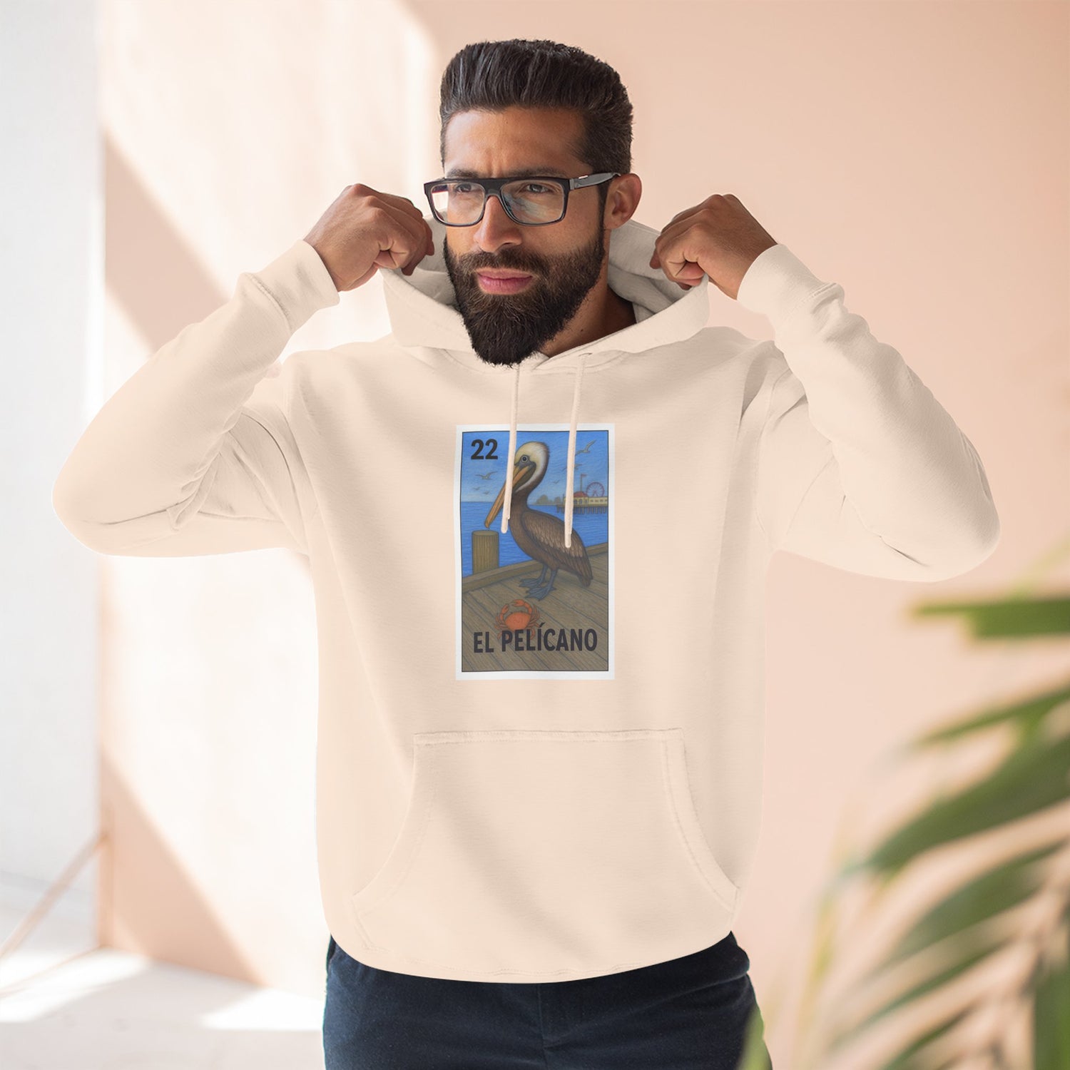 Pelican Lotería Fleece Hoodie (El Pelícano)