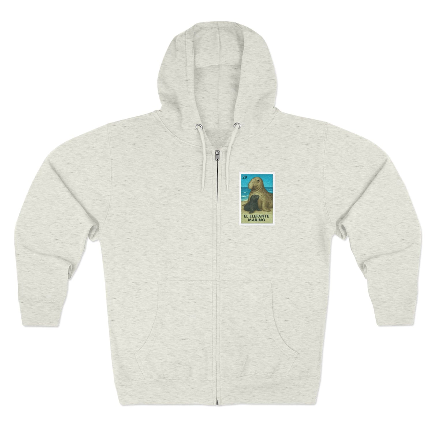 Elephant Seal Lotería zip fleece hoodie image 2
