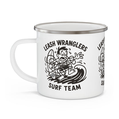 Leash Wranglers Surf Team Enamel Camping Mug (12oz - small)