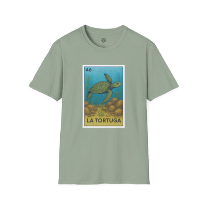 Turtle Lotería Unisex - Soft Style U.S. Cotton T-Shirt (La Tortuga)
