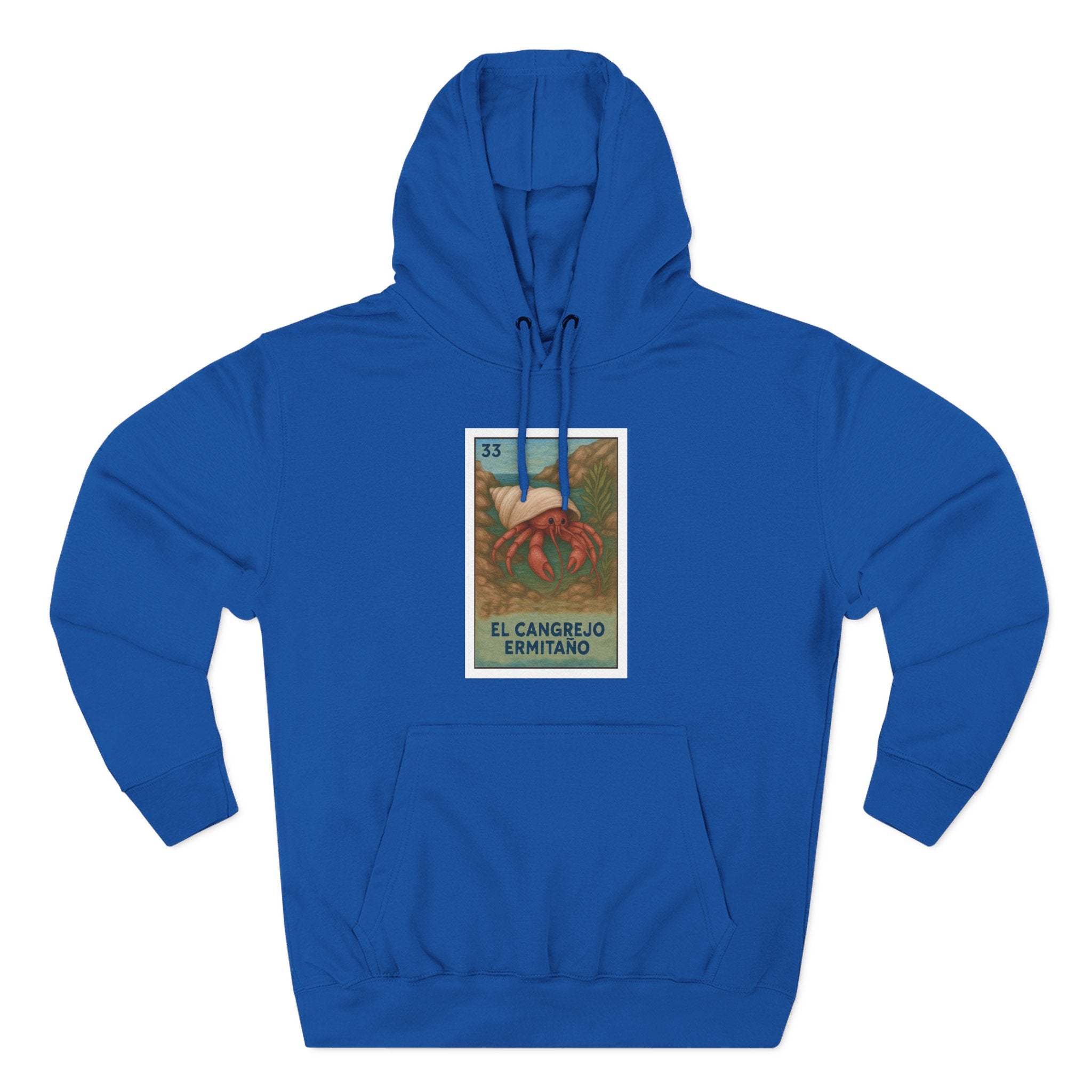 Hermit Crab Lotería Unisex - Pull-Over Cotton Blend Fleece Hoodie (El Cangrejo Ermitaño)