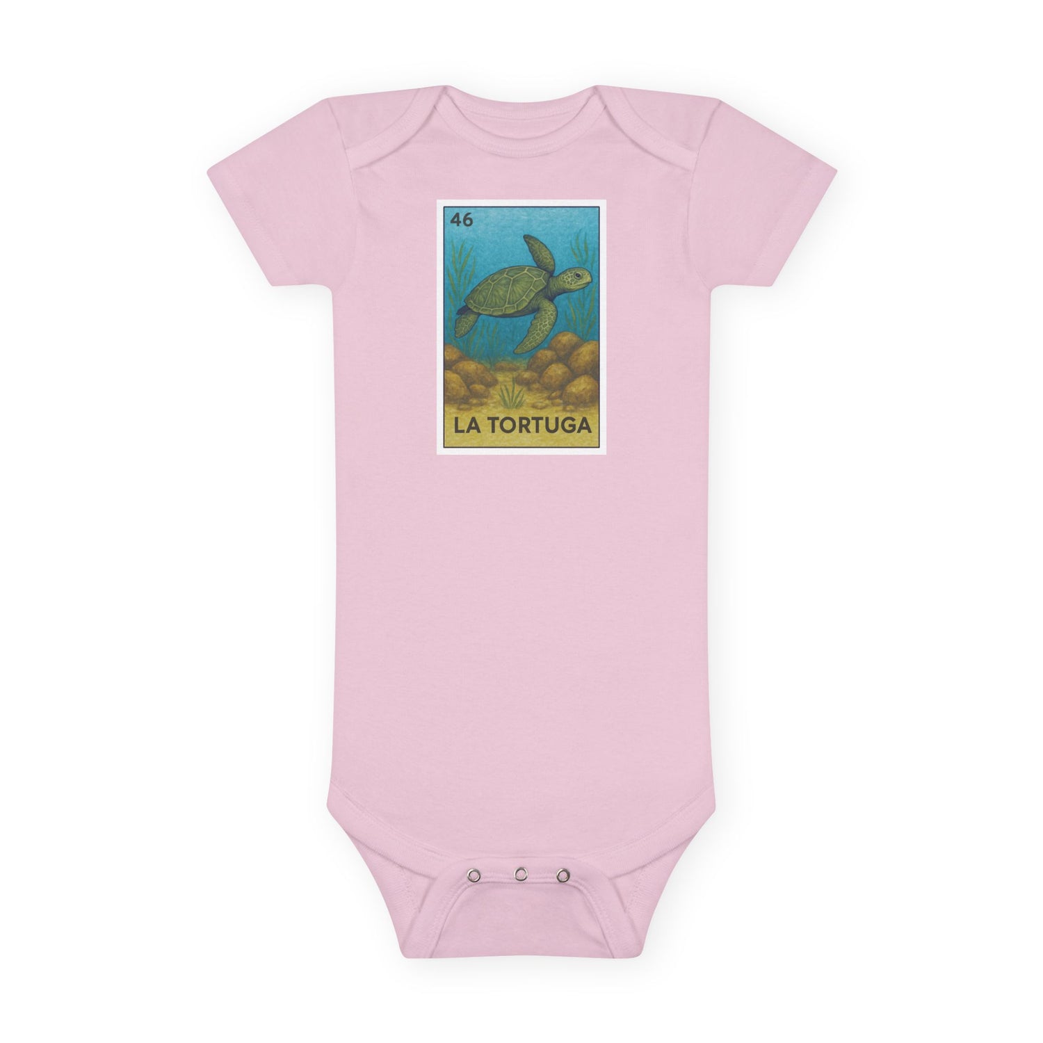 Turtle Lotería baby cotton onesie image 2