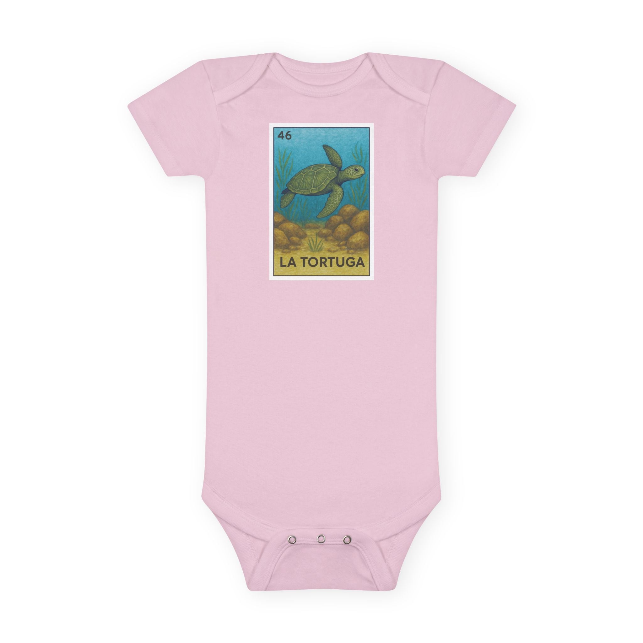 Turtle Lotería baby cotton onesie image 2