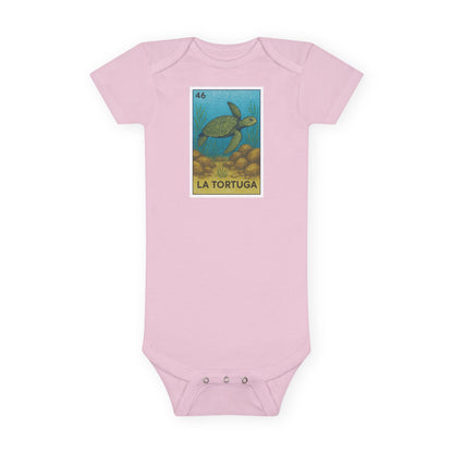 Turtle Lotería baby cotton onesie image 2