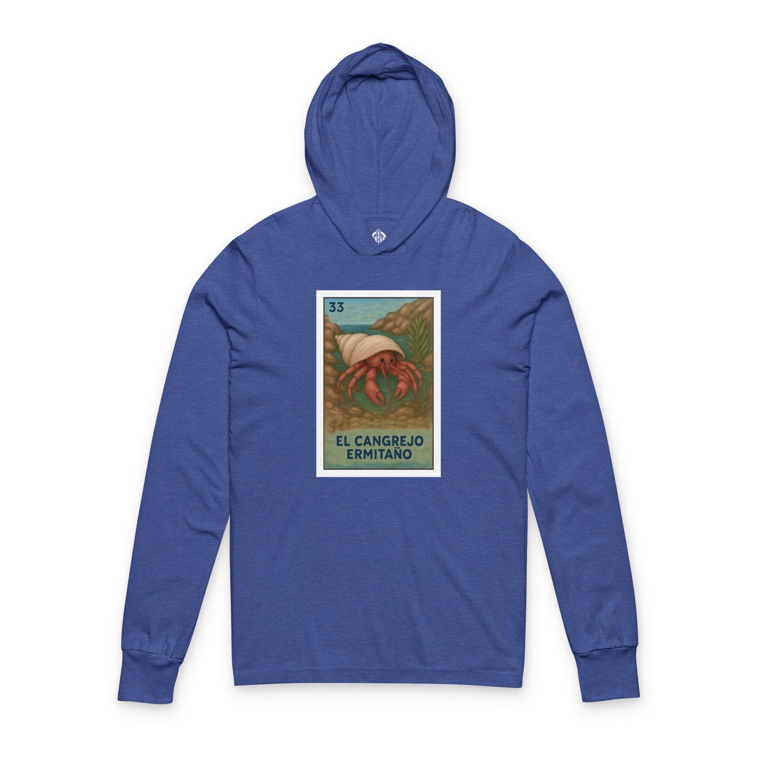 Hermit Crab Lotería cotton hooded long sleeve t-shirt image 6