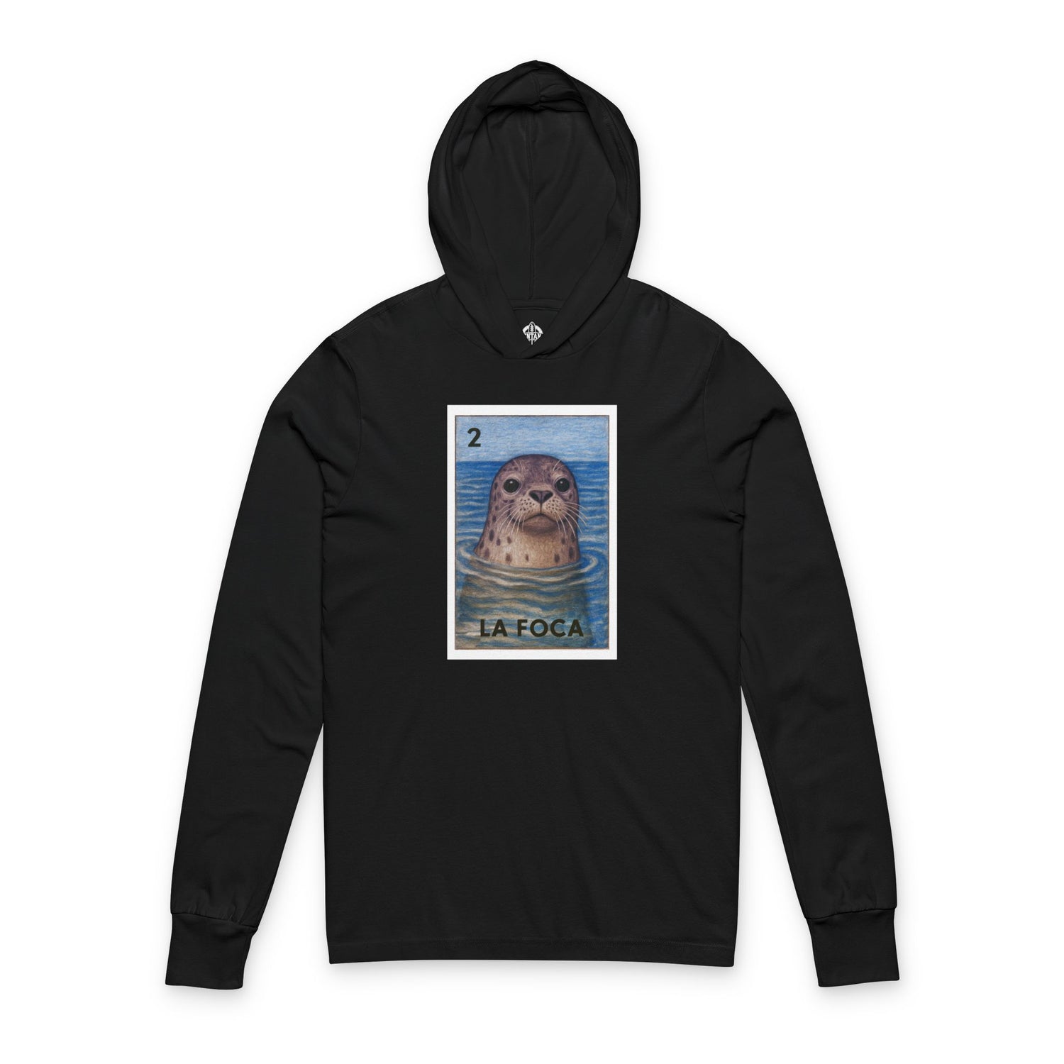 Seal Lotería cotton hooded long sleeve t-shirt image 4