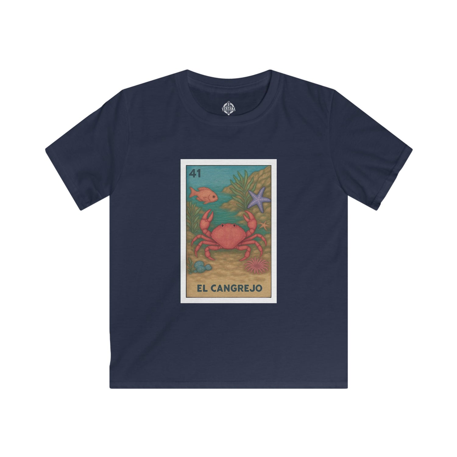 Crab Lotería kids soft style t-shirt image 1