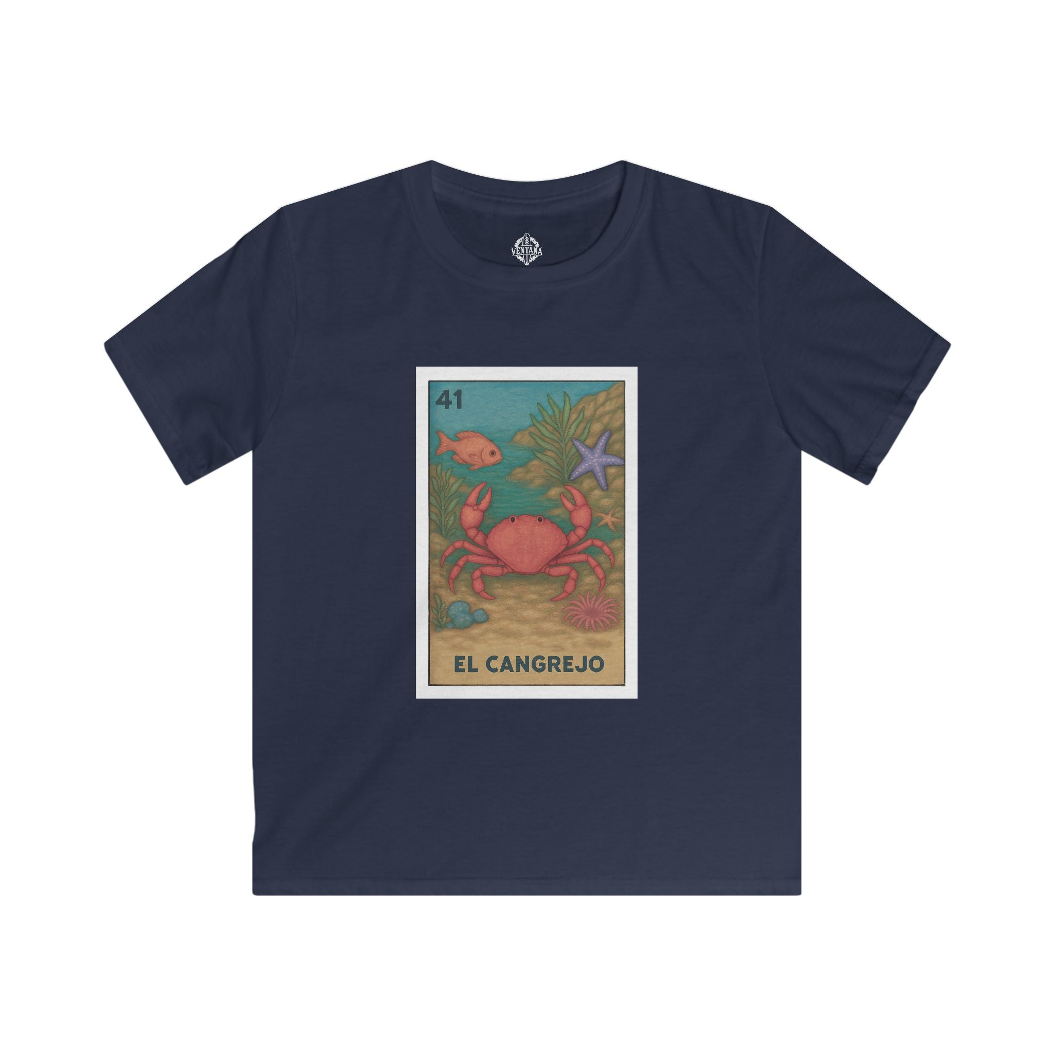 Crab Lotería kids soft style t-shirt image 1