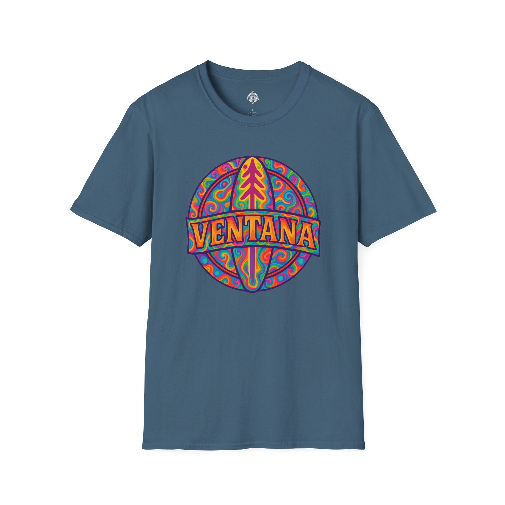 Ventana Psychedelic Treefish Logo - Soft Style U.S. Cotton T-Shirt
