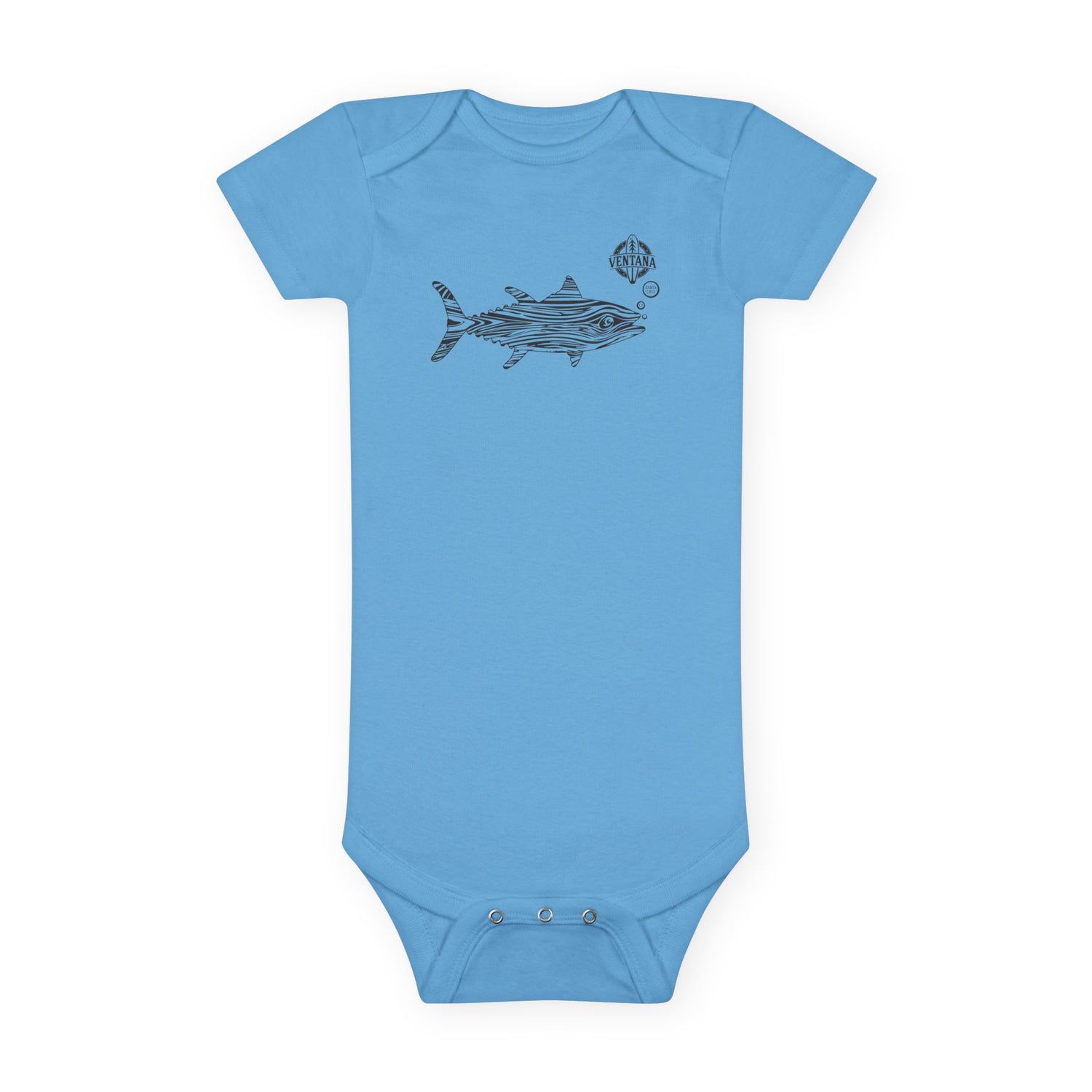 Ventana Wooden Tuna baby cotton onesie image 1