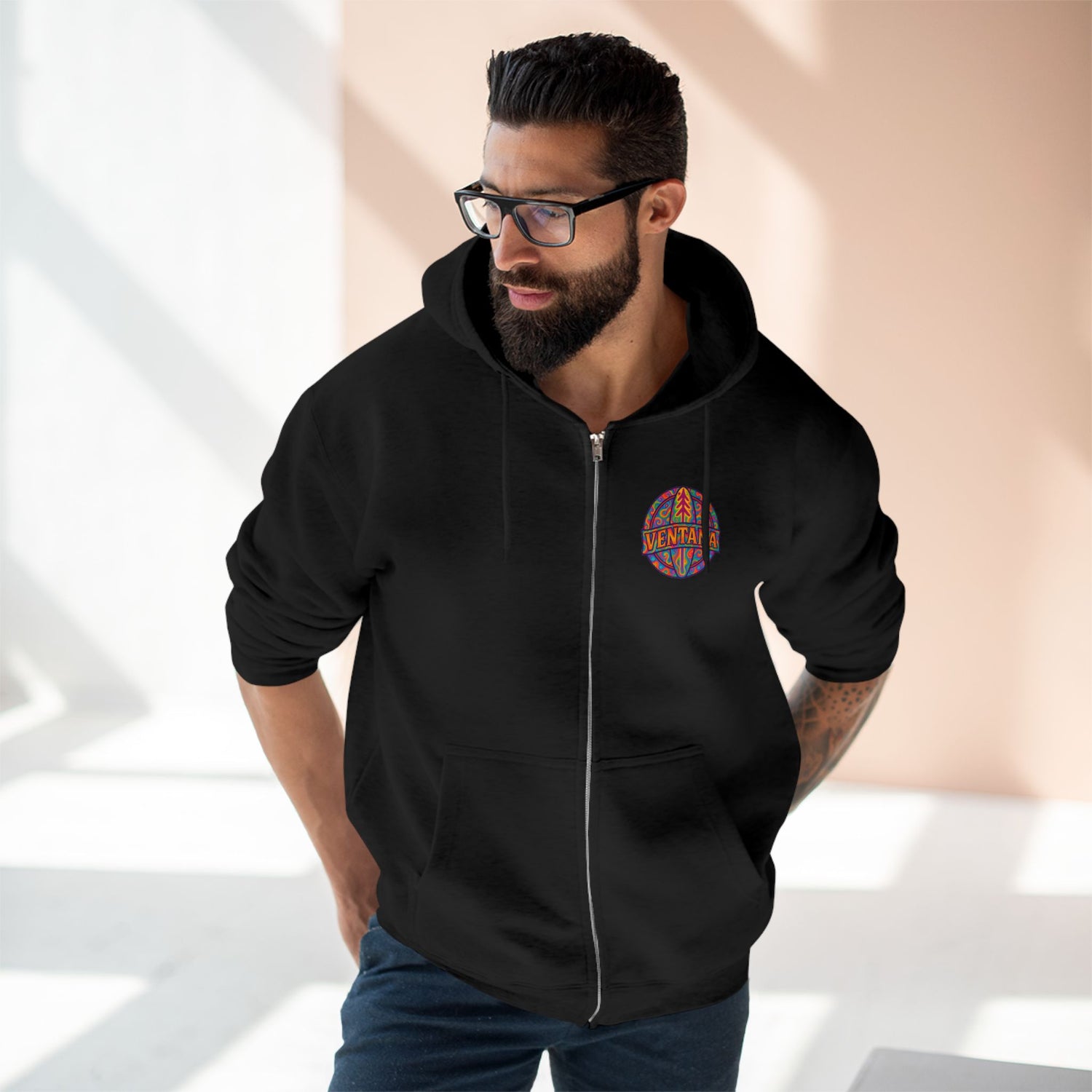 Ventana Psychedelic Treefish Logo zip fleece hoodie image 20
