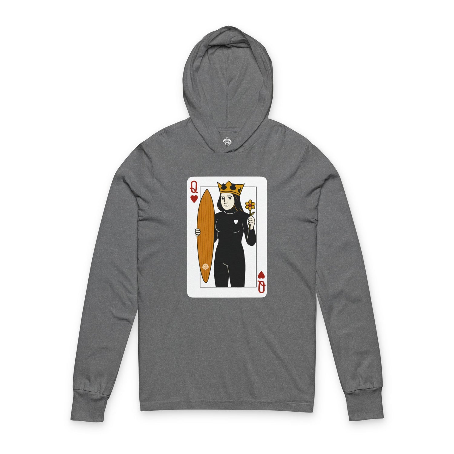 Queen of Hearts Surfer cotton hooded long sleeve t-shirt image 2