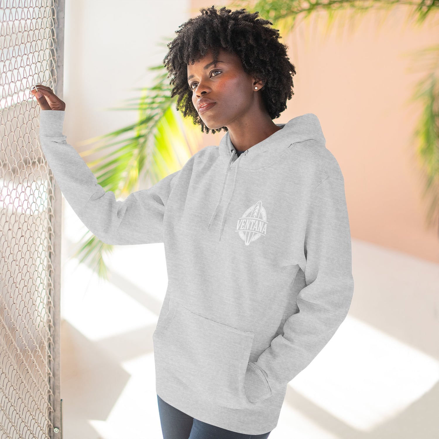 Ventana Treefish Logo - Pull-Over Cotton Blend Fleece Hoodie