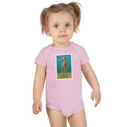 Seahorse Lotería baby cotton onesie image 16