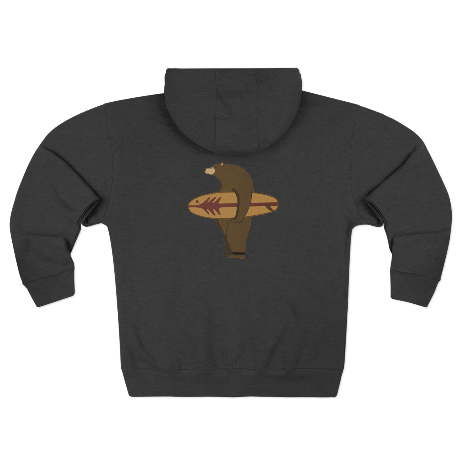 Surfing Grizzly Bear by Fabian Lavater zip fleece hoodie image 16