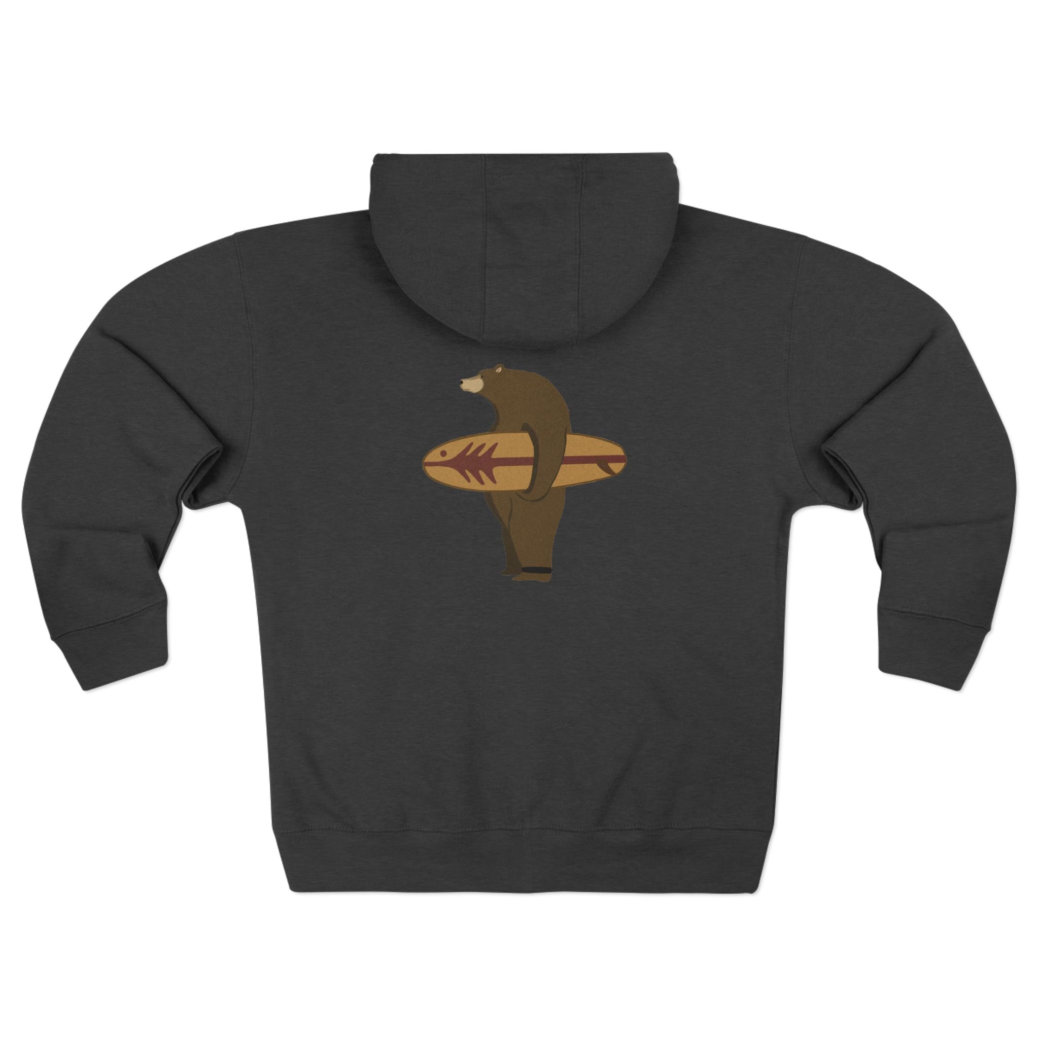 Surfing Grizzly Bear by Fabian Lavater zip fleece hoodie image 16