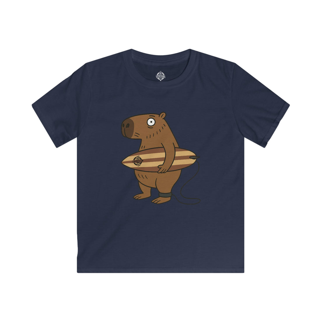 Capybara Surfer Kids - Soft Style U.S. Cotton T-Shirt