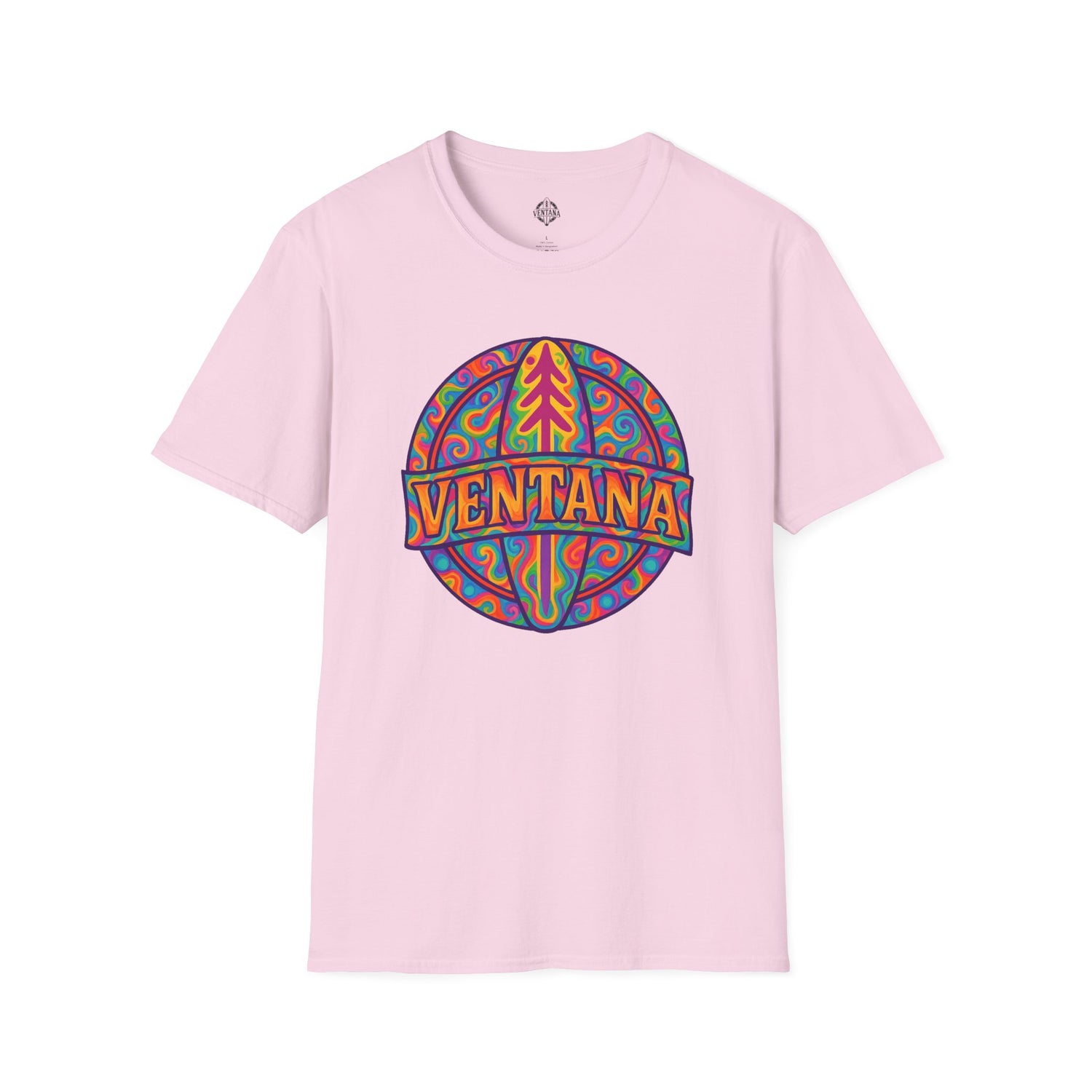 Ventana Psychedelic Treefish Logo - Soft Style U.S. Cotton T-Shirt