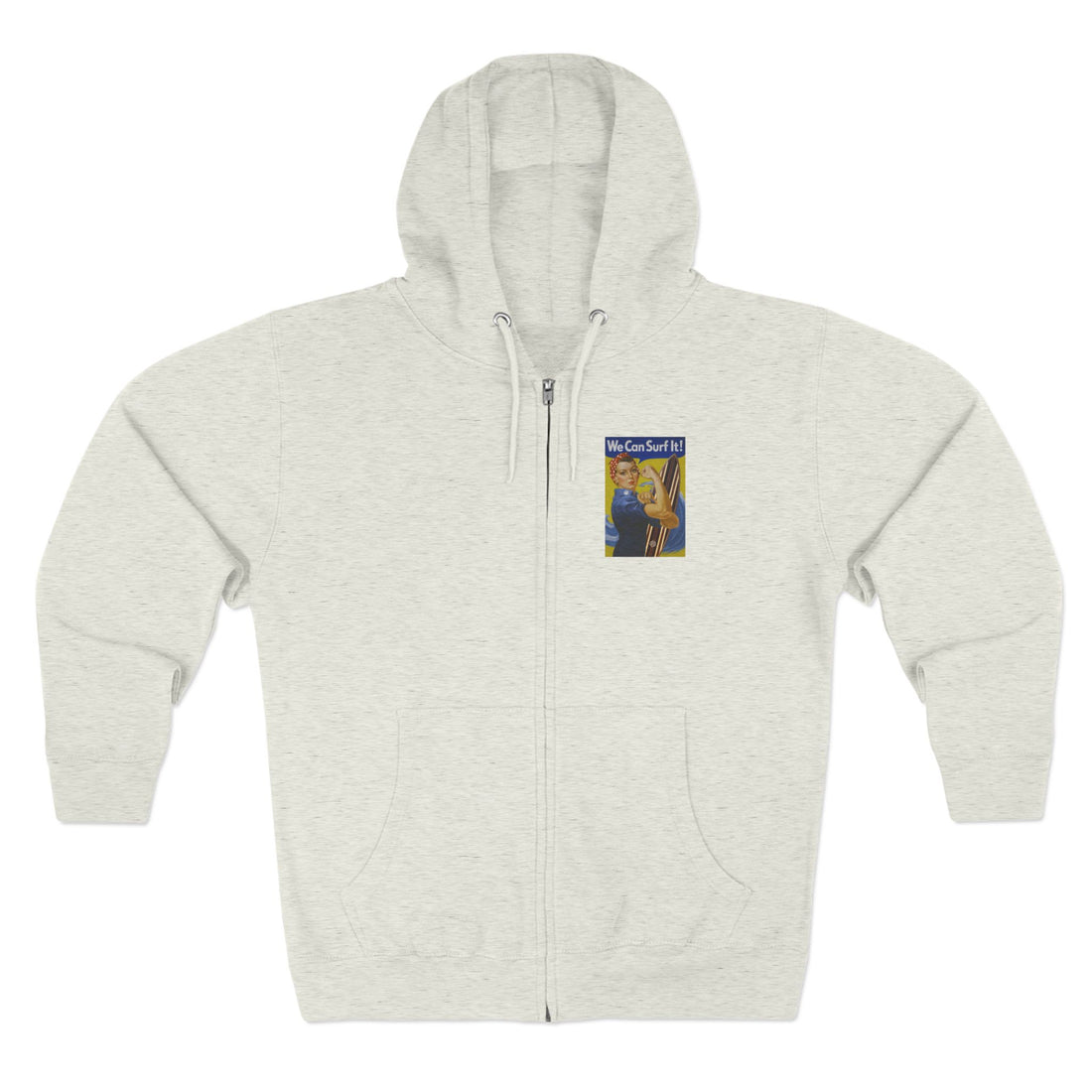 Rosie the Surfer Unisex - Zip Cotton Blend Fleece Hoodie