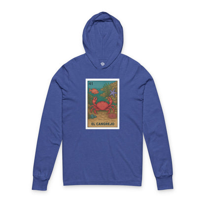 Crab Lotería cotton hooded long sleeve t-shirt image 6