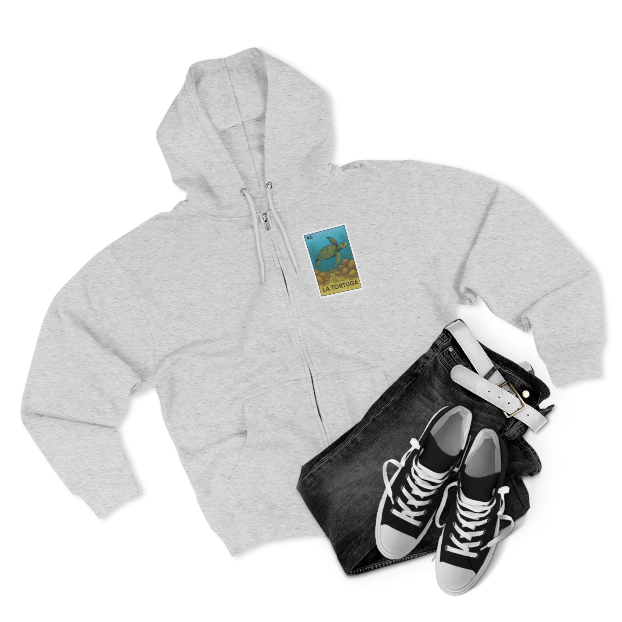 Turtle Lotería zip fleece hoodie image 8