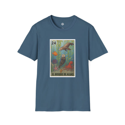 Kelp Forest Lotería Unisex - Soft Style U.S. Cotton T-Shirt (El Bosque de Algas)