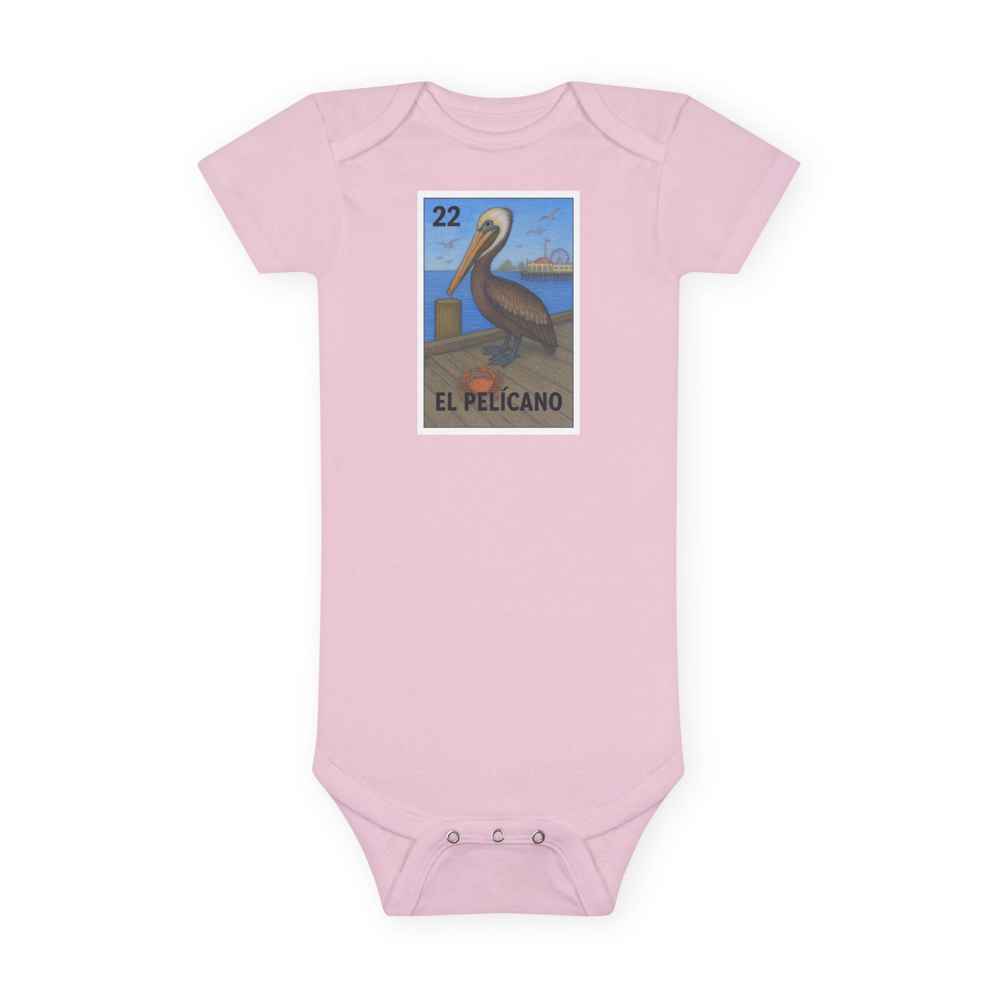 Pelican Lotería baby cotton onesie image 2