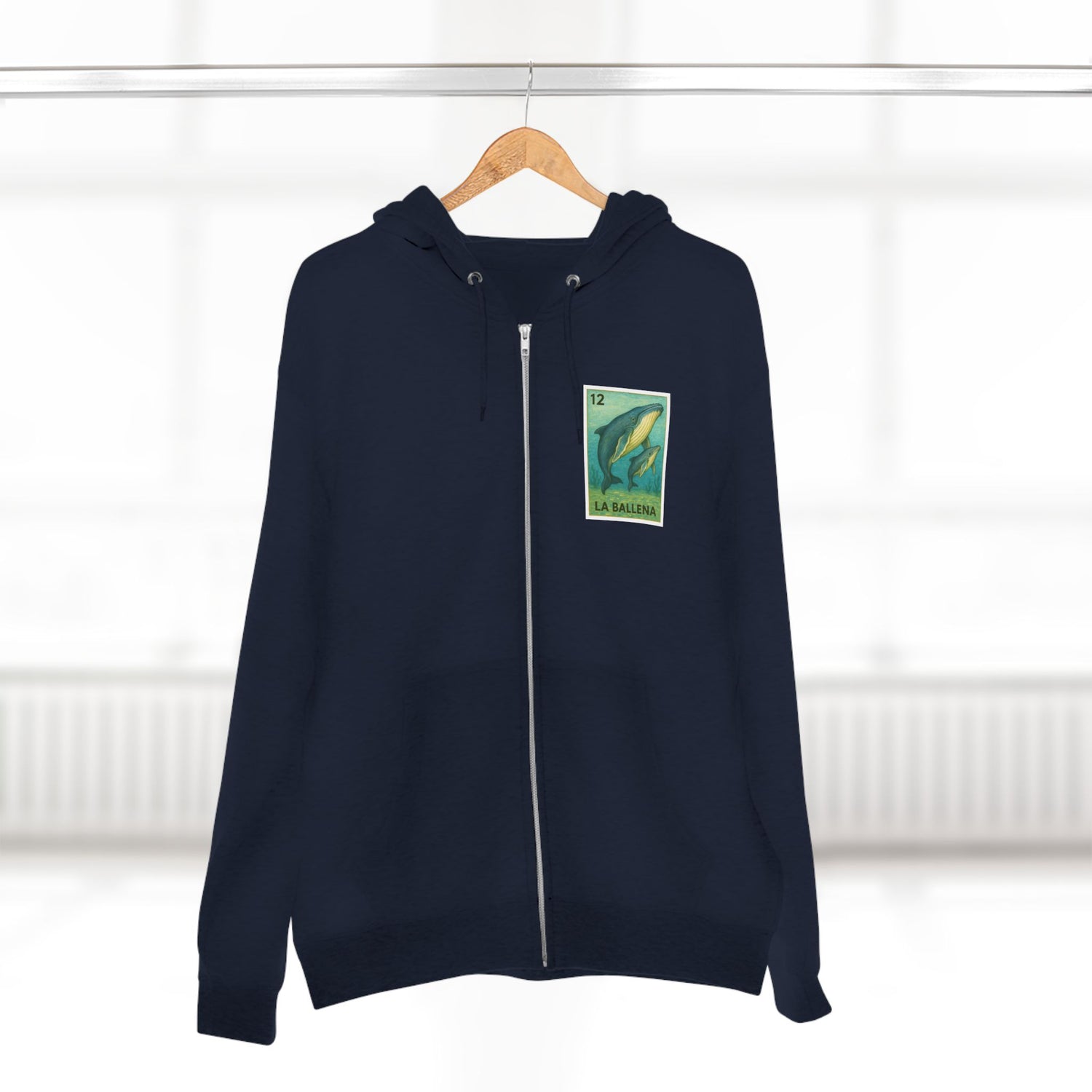 Whale Lotería Zip Hoodie