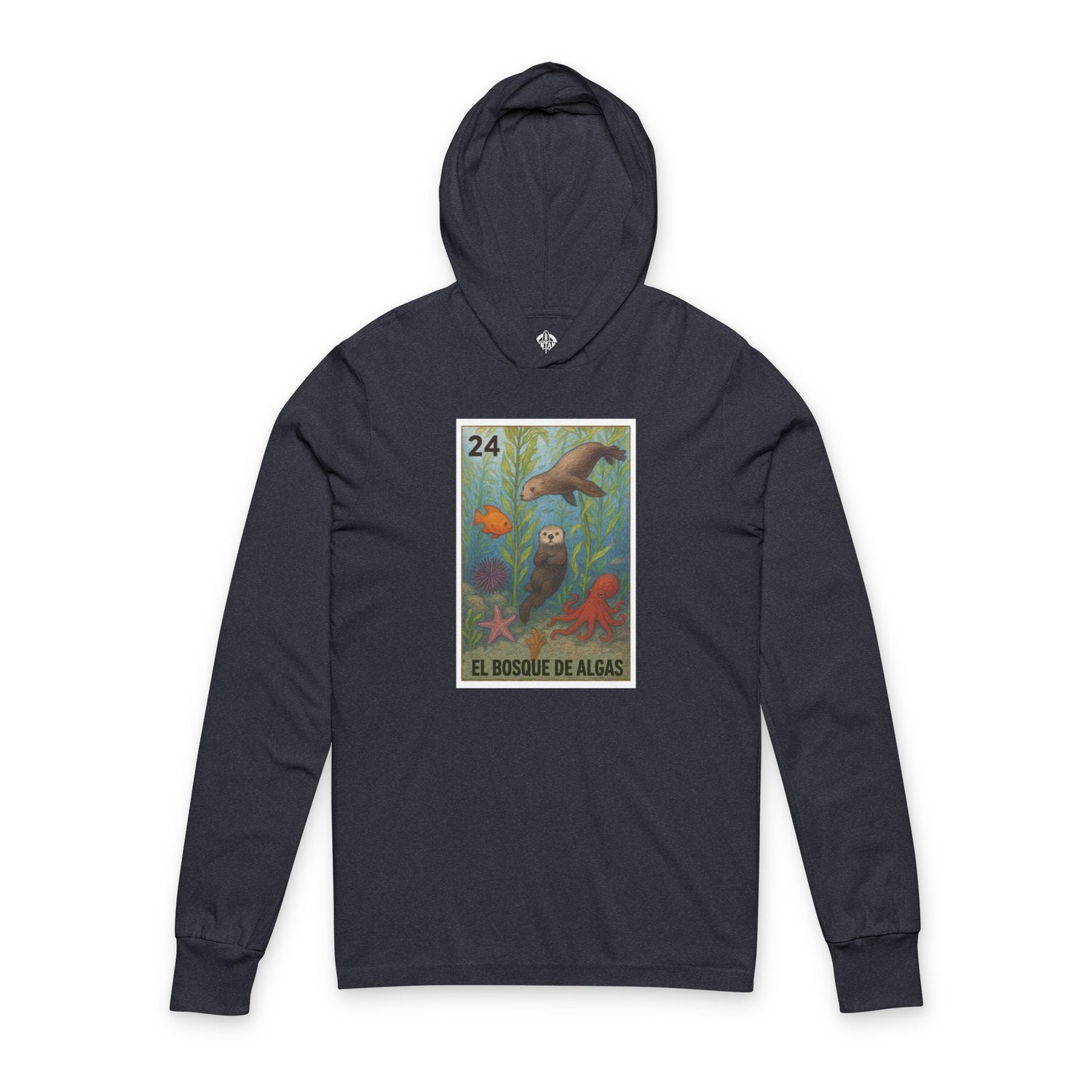 Kelp Forest Lotería cotton hooded long sleeve t-shirt image 1